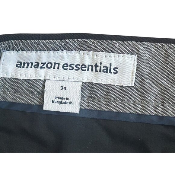 Amazon Essentials Slim-Fit 9" Stretch Chino Short 100% Cotton Black Size 34 - Picture 6 of 12